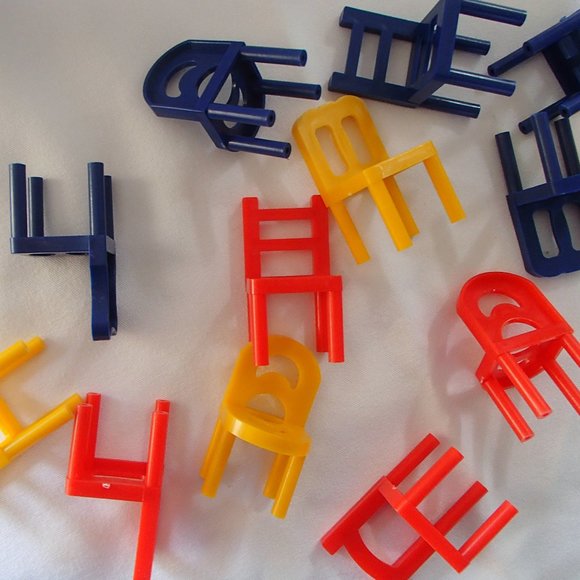 Dollhouse Mini 13 Plastic Chairs Nursery Room Child Size Red Blue Yellow… - Picture 11 of 16